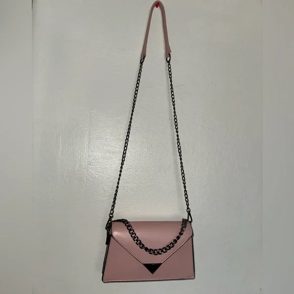 Pink Crossbody Bag with Chain Strap - Picture 6 of 8